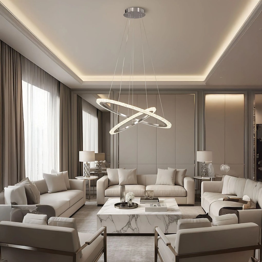 LAMPA SUFITOWA WISZĄCA LED LHJ045-CP2 NIKIEL SZCZOTKOWANY