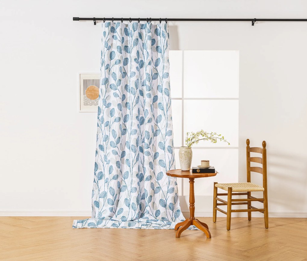 Designerska zasłona VIENTE 140x270 cm, wzorzysta Zawieszanie: Taśma z wiązaniami