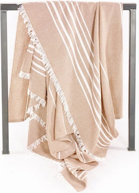 Beżowy bawełniany koc 150x200 cm Solene – Tiseco Home Studio