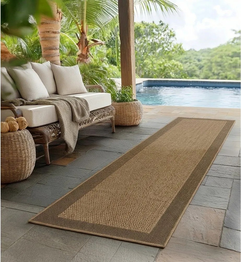 Brązowy chodnik odpowiedni na zewnątrz 80x250 cm Timber 1402 – Ayyildiz Carpets