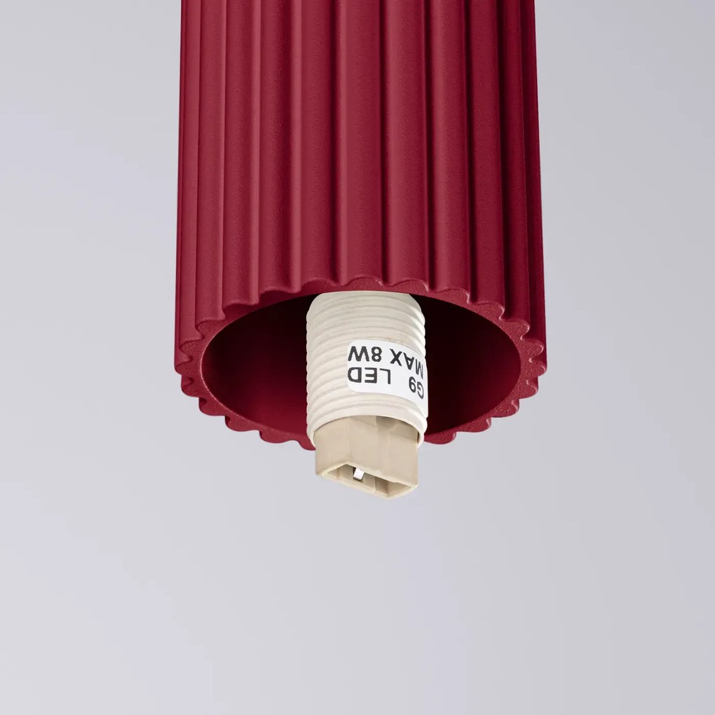 Plafon HALO burgund IP44 ryflowany SOLLUX LIGHTING