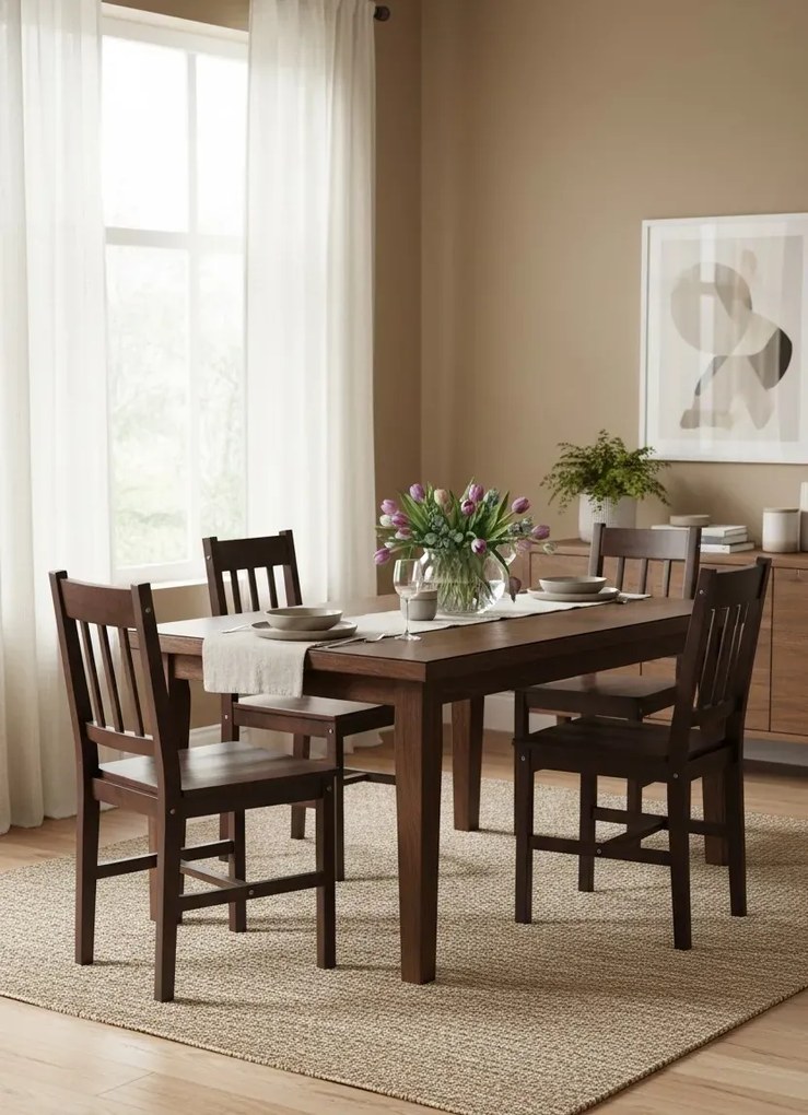 Zestaw 4 klasycznych krzeseł wenge H2-N46