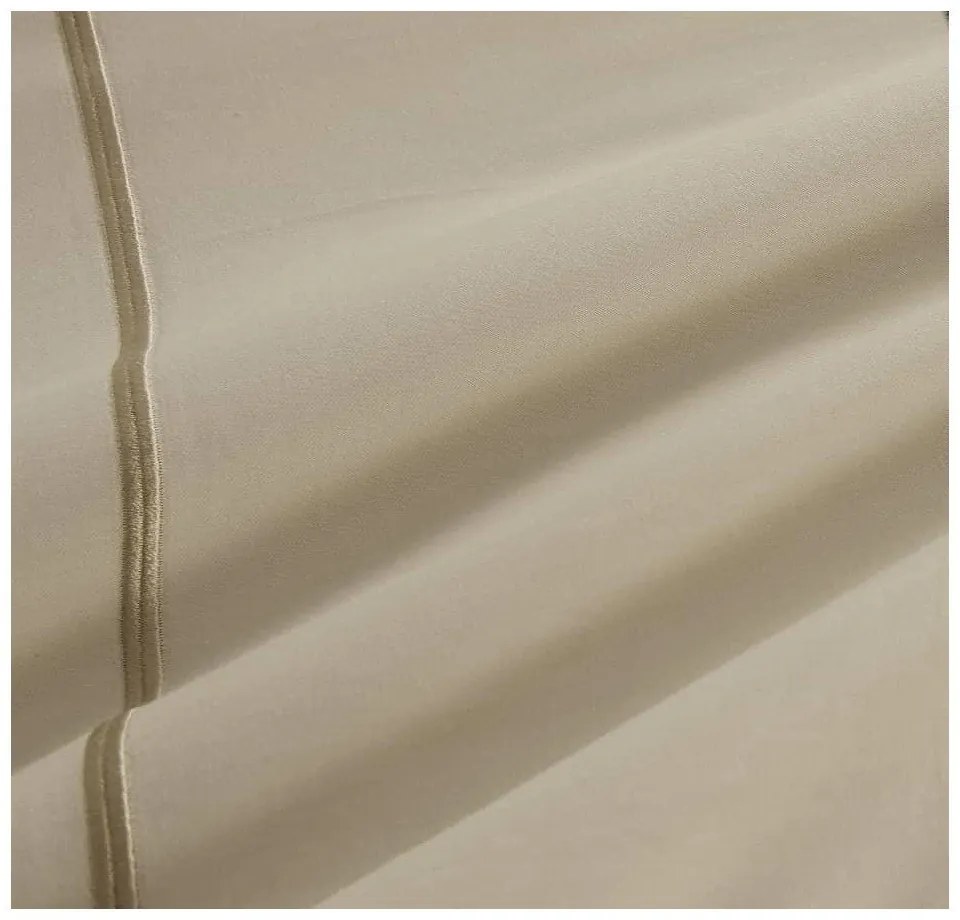 Beżowa pościel jednoosobowa z bawełny renforcé z prześcieradłem/6-częściowa 140x200 cm Calm of Lines – Mila Home Luxury