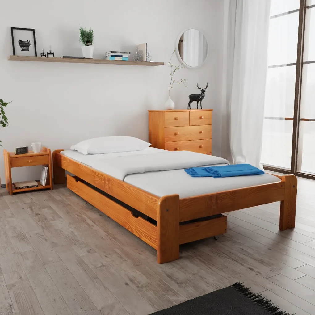 Łóżko ADA 120 x 200 cm, olcha Stelaż: Ze stelażem listwowym rolowanym, Materac: Materac Coco Maxi 20 cm