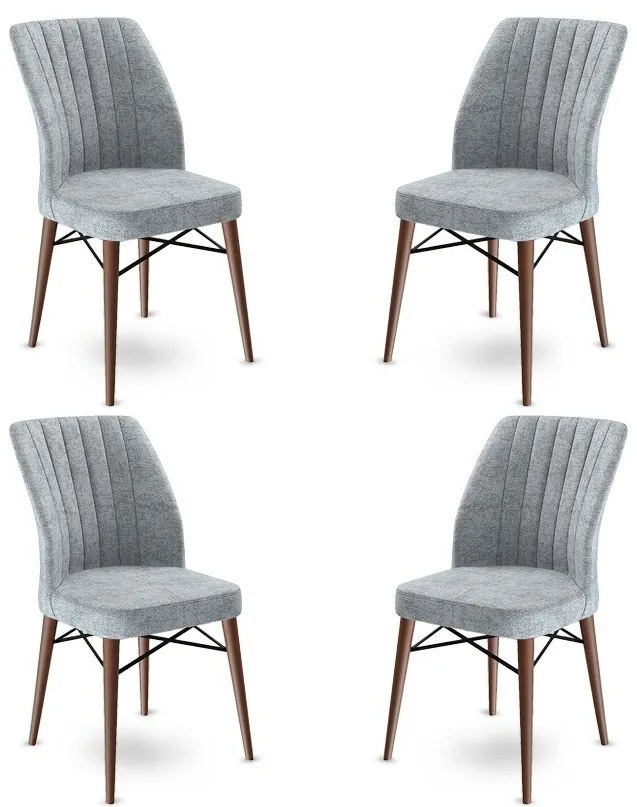 Zestaw krzeseł do jadalni Flex Grey and Brown, 4 szt.