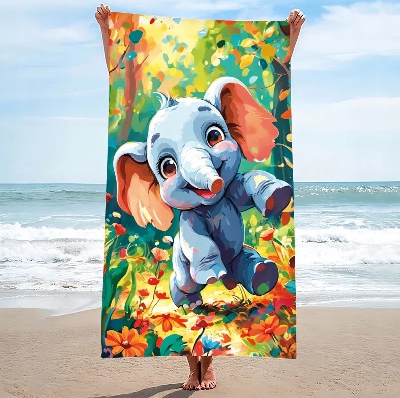 Ręcznik plażowy FANTEO 100x180 cm kolorowy, 100% mikrofibra