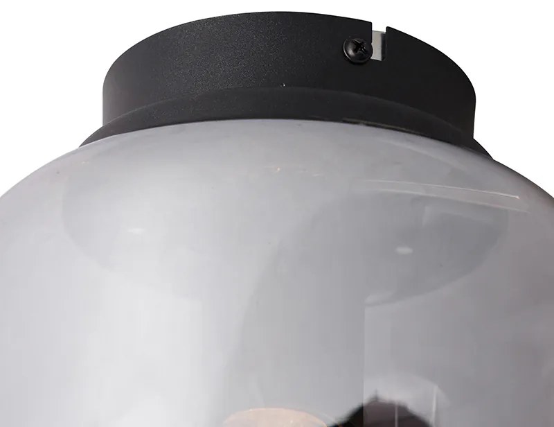 Designerska lampa sufitowa czarna z dymionym szkłem - BlissDesignerski Oswietlenie wewnetrzne