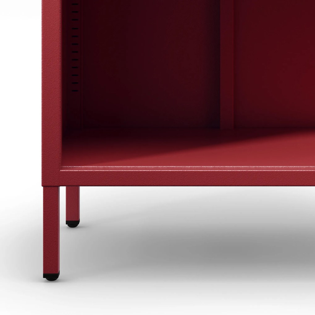 Regał na książki MARIO, 500 x 1800 x 350 mm, Modern: czerwony