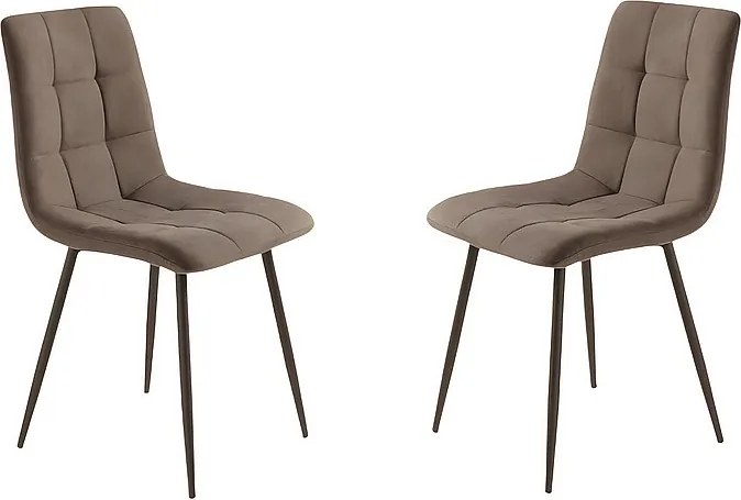 Zestaw 4 nowoczesnych brązowych krzeseł do jadalni w tkaninie "Milly" z siedziskiem tapicerowanym cm 45x53 88h