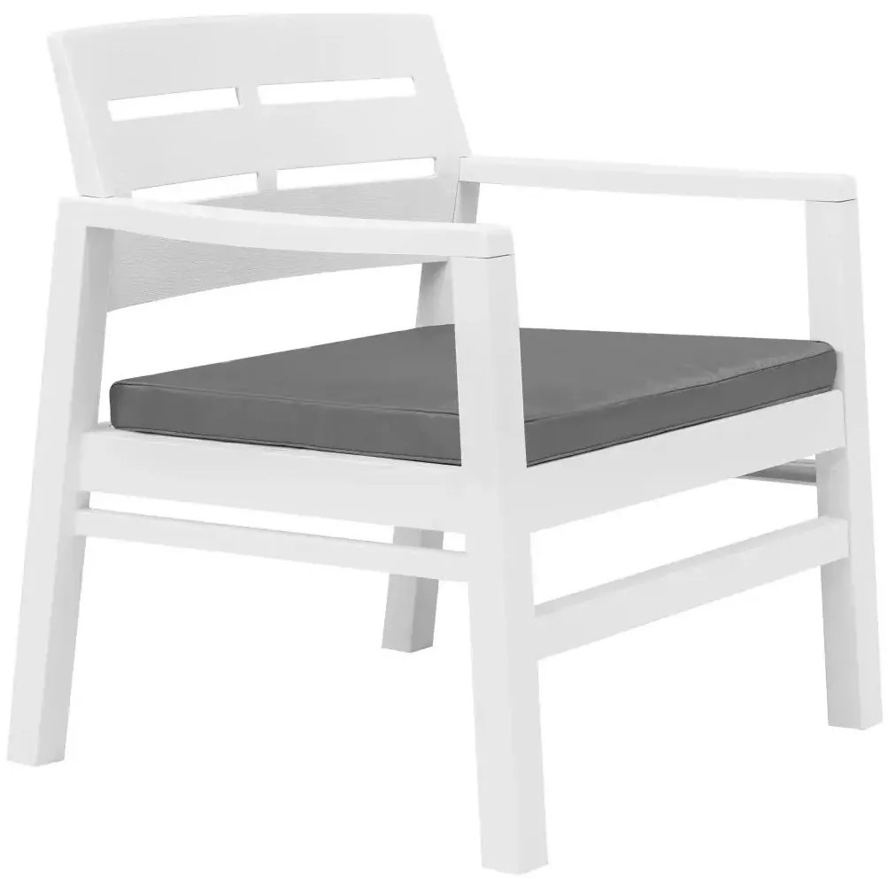 Komplet białych mebli ogrodowych F7-D45