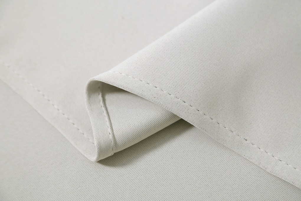 Biało-kremowa zasłona OXFORD 140x250 cm Zawieszanie: Metalowe pierścienie