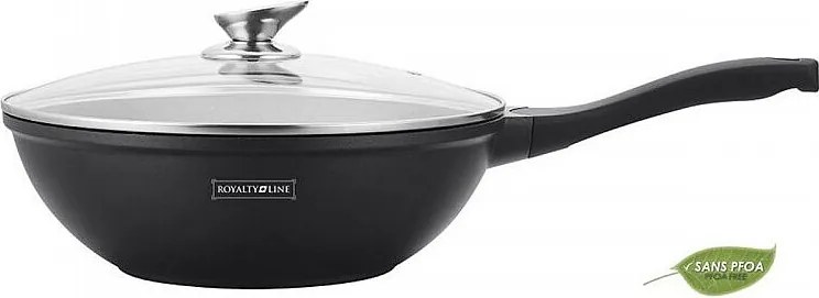 Wok Marmurowy 28cm z powłoką nieprzywierającą do indukcji - Royalty Line RL-BW28M