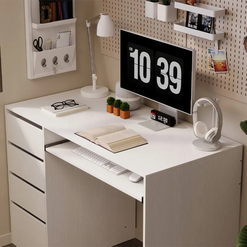Biurko komputerowe stolik białe młodzieżowe nowoczesne z szufladami półką