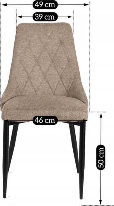 Krzesło Tapicerowane do Salonu CORK 2 Beżowe Nowoczesne Loft