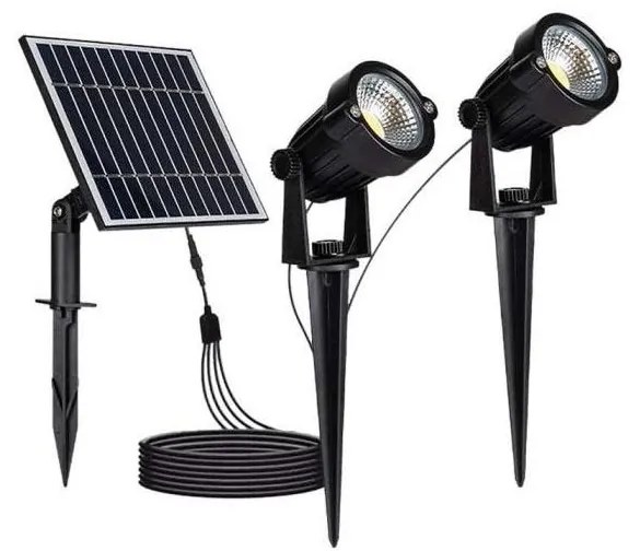 ZESTAW 2x LED Zewnętrzna lampa solarna 2xLED/1,2W/3,7V IP65 3000K