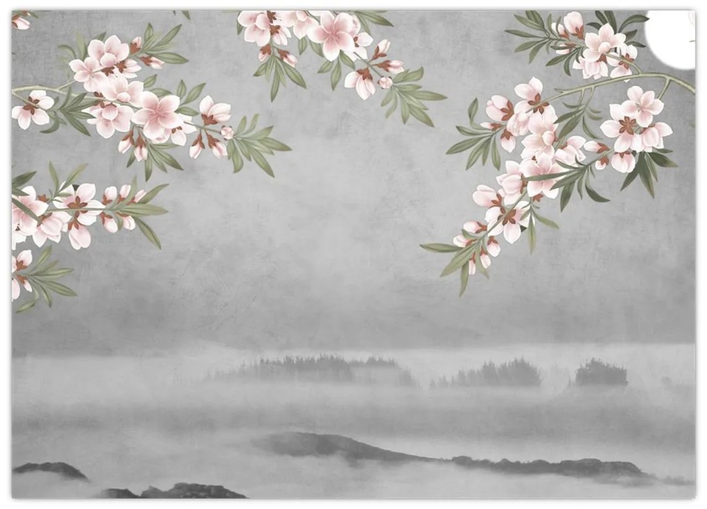 Obraz na szkle - Księżyc nad krajobrazem (70x50 cm)