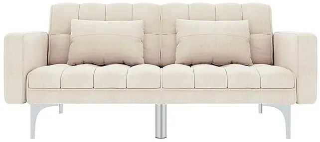 Rozkładana dwuosobowa kremowa sofa - Kvetos 2D