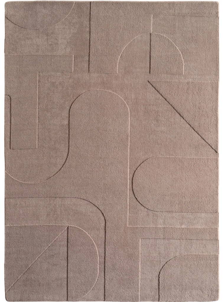 Dywan nowoczesny Pompei 3D  Geometria II beżowy 240 cm x 340 cm