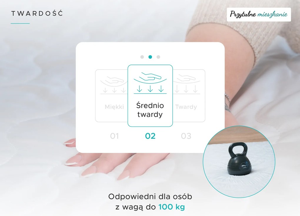 Piankowy materac DELUXE 120 x 200 cm Ochrona materaca: BEZ ochraniacz na materac