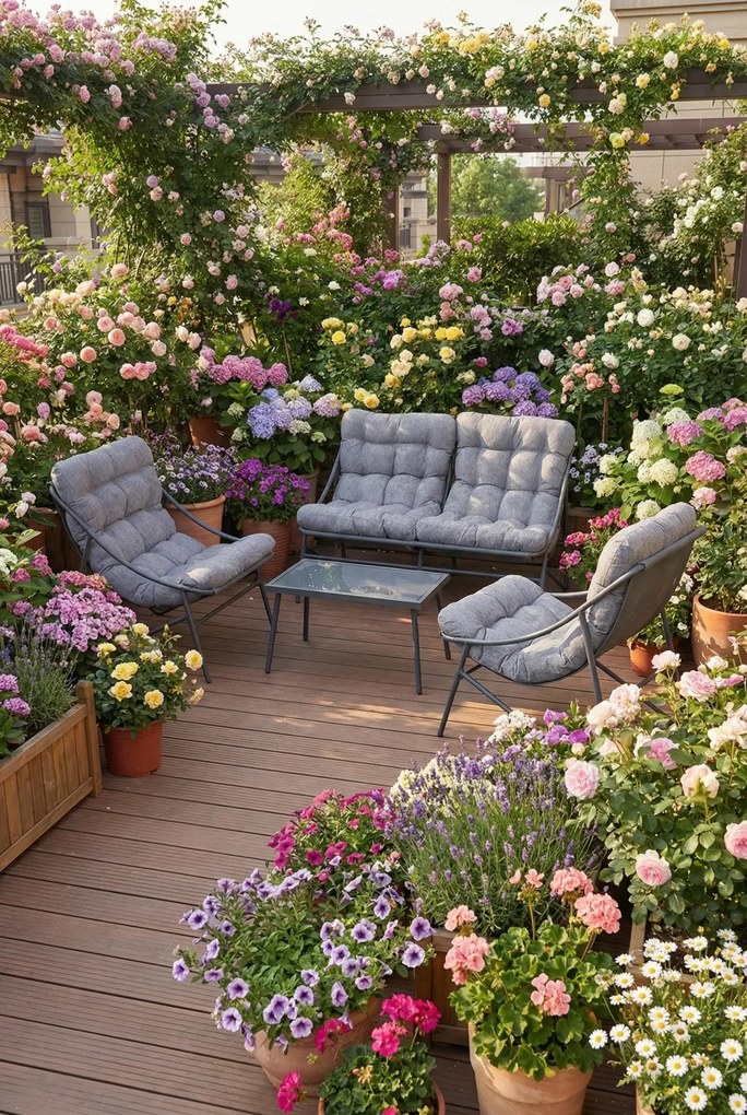 4-częściowy zestaw mebli wypoczynkowych na taras  H0-T20