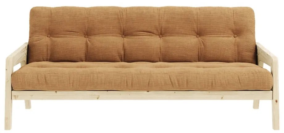 Musztardowa rozkładana sofa 190 cm Grab Clear – Karup Design