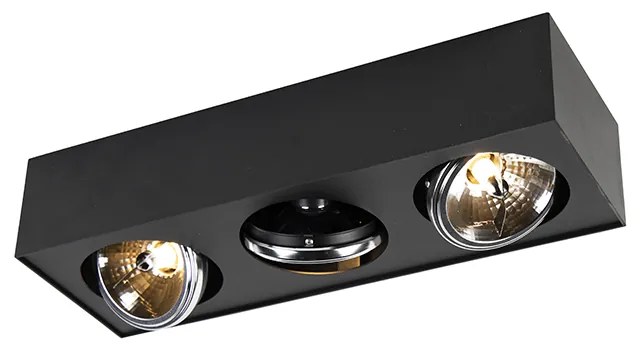 Designerski reflektor czarny kwadratowy 3-punktowy - Kaya