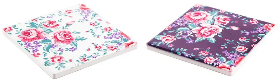 Altom Podstawka porcelanowa Floral,10 x 10 cm, komplet 4 szt.