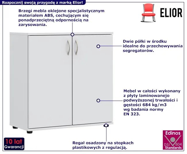 Biała klasyczna komoda biurowa - Lufresi