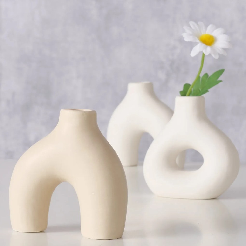 Zestaw ozdobnych wazoników METTY, 3 szt., wys. 10 cm