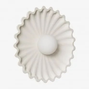 Kinkiet Ścienny Z Betonu Z Kulą Szklaną Sery Kremowa - Sklum