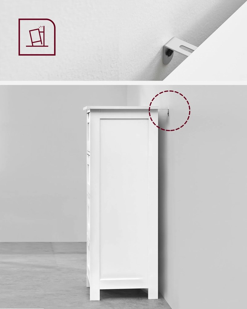 Szafka Łazienkowa z Szufladami Biała - LHC40W