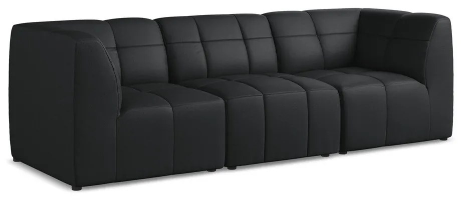 Czarna sofa z imitacji skóry 255 cm Aloha – Makamii