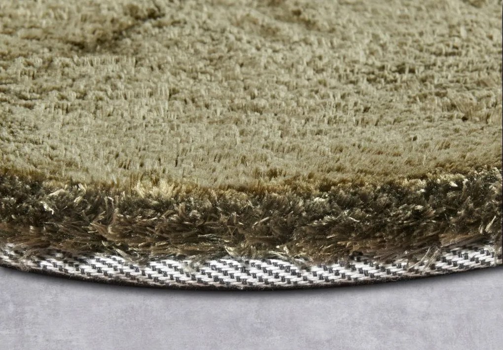 Dywan Cosy Shaggy Zielony Elle Decoration Koło – miękki, wysoki włos 200 cm x 200 cm Certyfikat Oeko-Tex