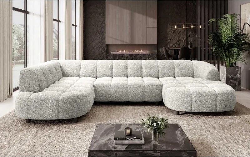 Narożnik VELPA XL Lewostronny z elektryczną regulacją siedziska w tkaninie LOOP 01 WERSAL