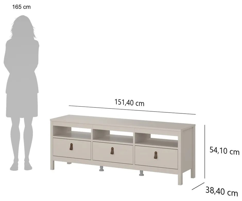 Szarobeżowa szafka pod TV 151x54x38 cm Madrid – Tvilum
