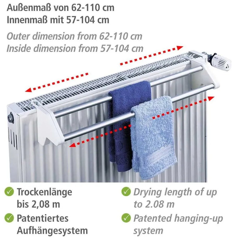 Regulowana suszarka na kaloryfer Wenko Standard