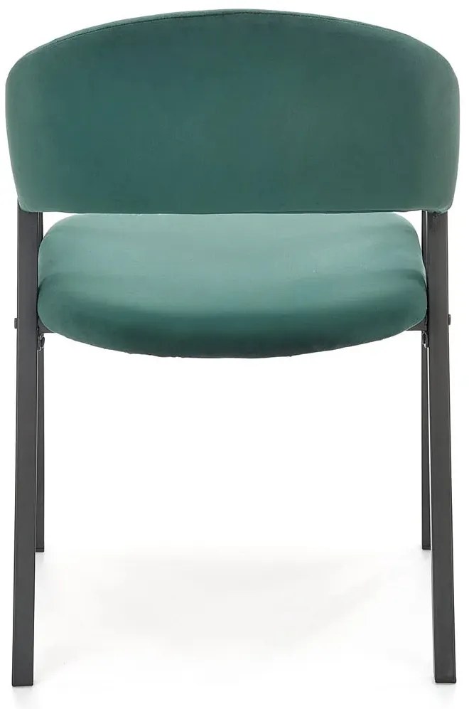 Zielone welurowe krzesło retro H2-C49