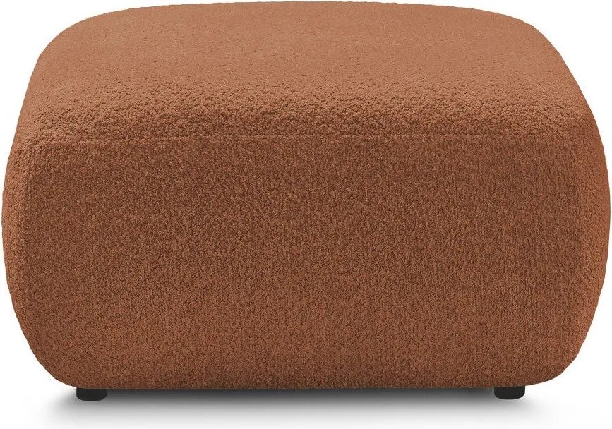 Pomarańczowy podnóżek z materiału bouclé Montaigne – Bobochic Paris