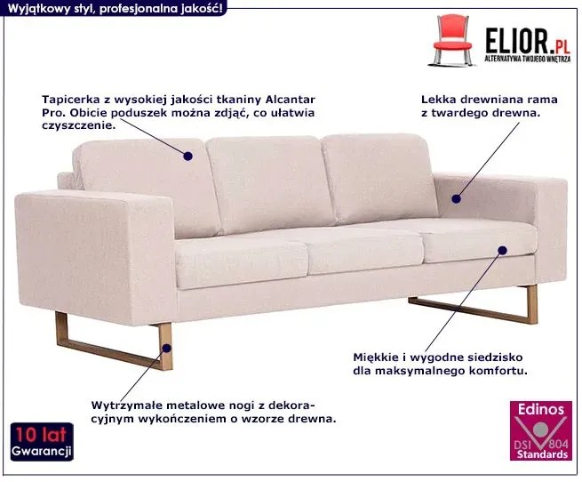 Elegancka trzyosobowa sofa Williams 3X Zera