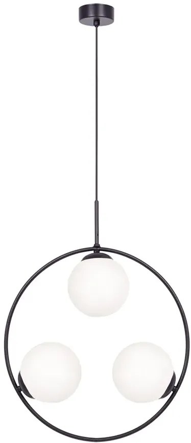 Metalowa lampa wisząca okrąg z białymi kloszami - 3X A201 S6-N75