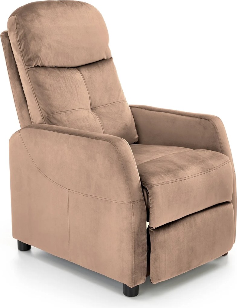 Rozkładany fotel wypoczynkowy z tkaniny velvet Felipe 2