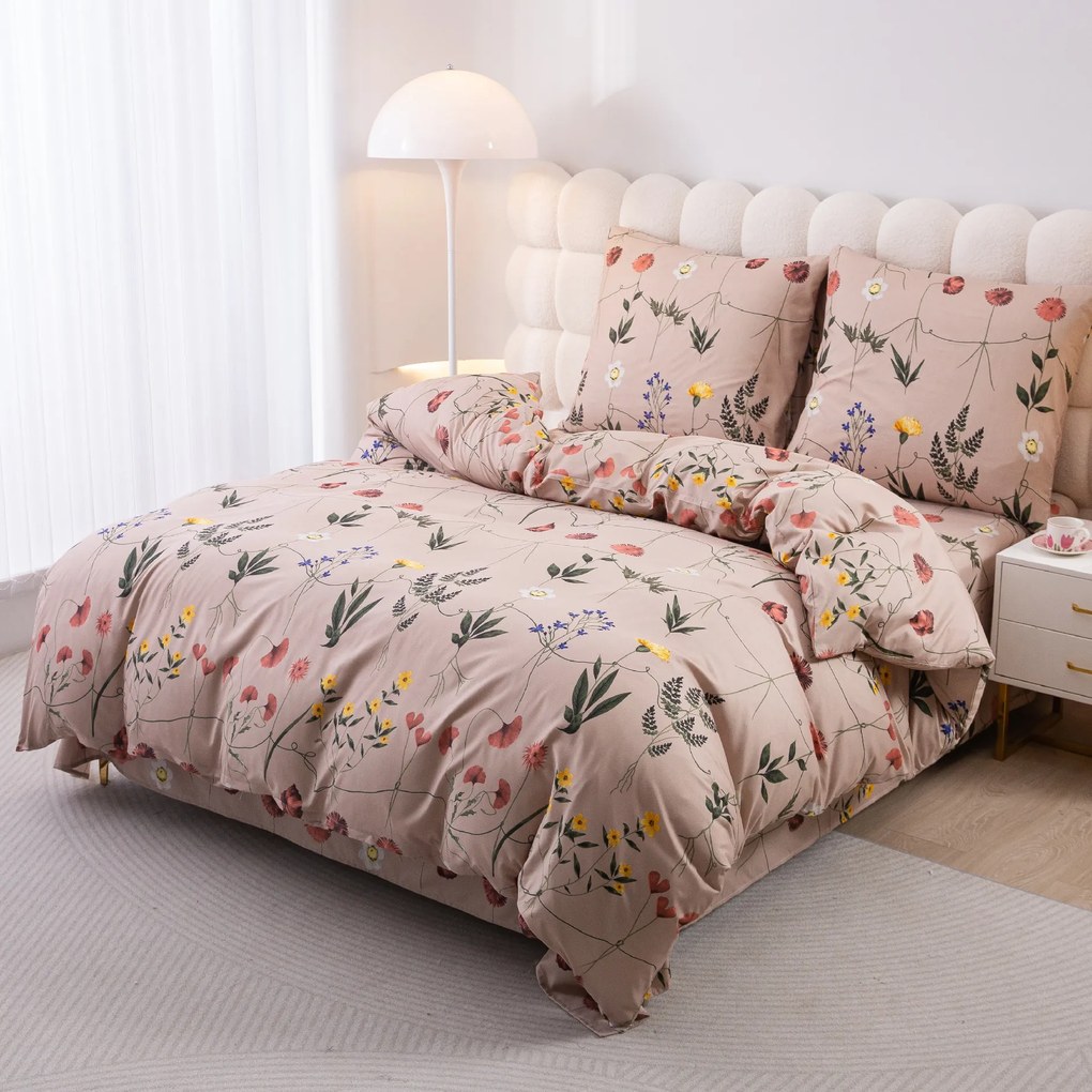 PrzytulneMieszkanie.pl PrzytulneMieszkanie.pl Pościel z mikrofibry HERBAR beżowa Rozmiar pościeli: 70 x 90 cm | 140 x 220 cm