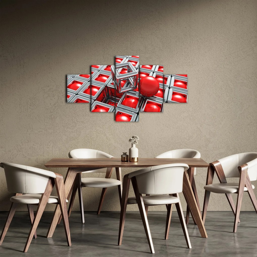 Obraz - 3D metaliczna abstrakcja (125x70 cm)