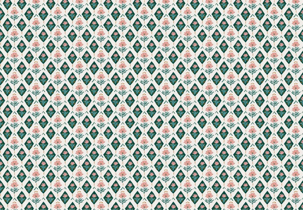 Fototapeta - Wzór z kwiatami II. (196x136 cm)
