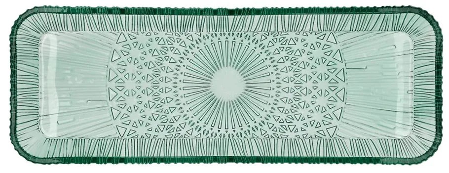 Zielony szklany półmisek 14x38 cm Kusintha – Bitz