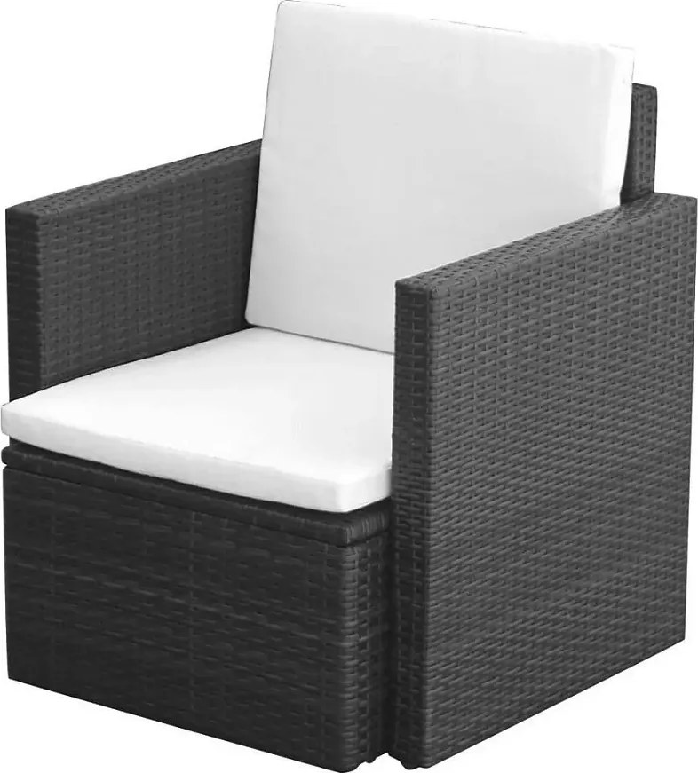 Czarny polirattanowy fotel ogrodowy W6-L84