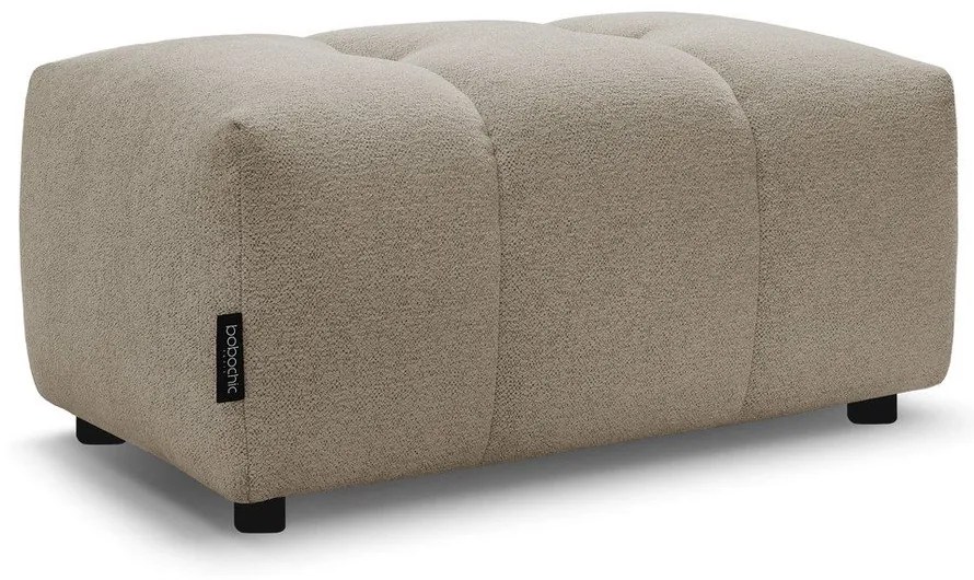 Beżowy podnóżek z tkaniny szenilowej Roxelane – Bobochic Paris