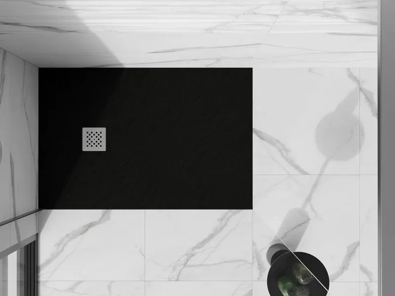 Mexen Stone+ brodzik kompozytowy prostokątny 90 x 80 cm, czarny - 44708090