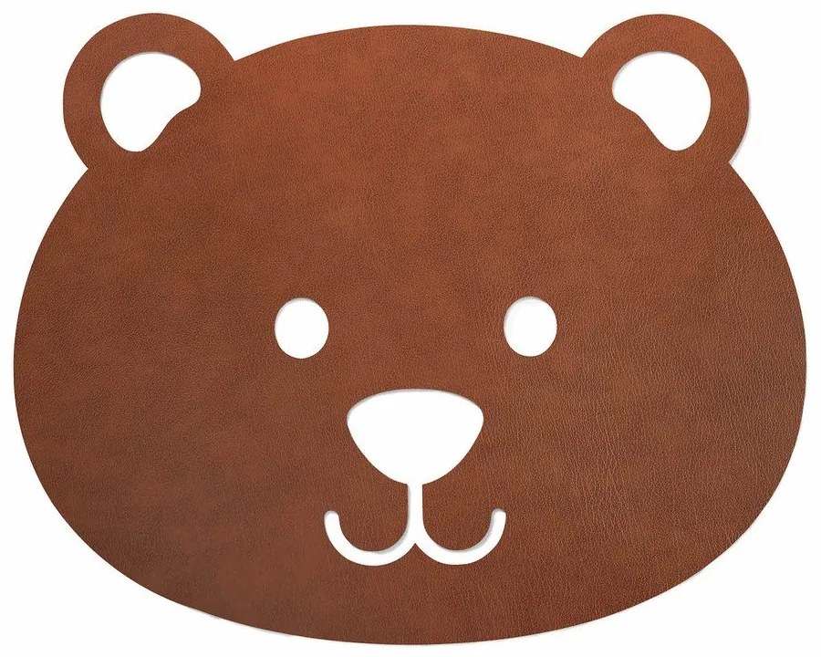 Brązowy dywan dziecięcy z ekoskóry tkany ręcznie 73x92 cm Bear XXL Bull – LIND DNA