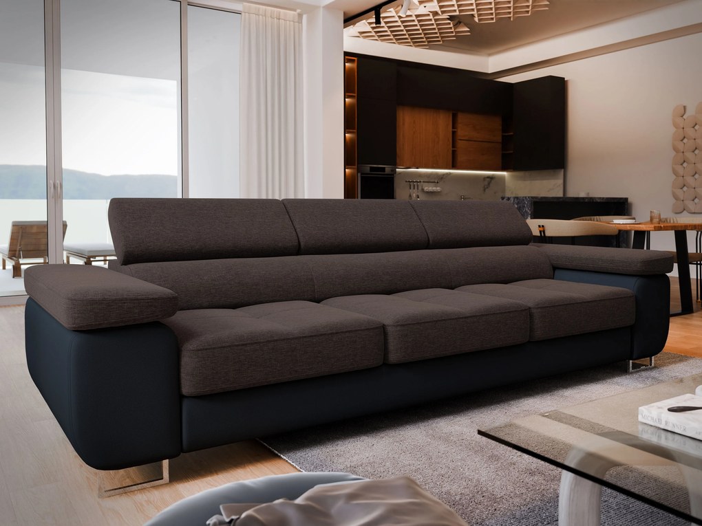 Masseno Sofa MOSINE z funkcją spania - Brązowy - SAWANA 16 + MADRYT 9100